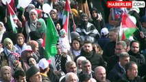 Mardin'de Türk askeri ve Filistinlilere yönelik saldırıları protesto eden binlerce kişi yürüyüş yaptı
