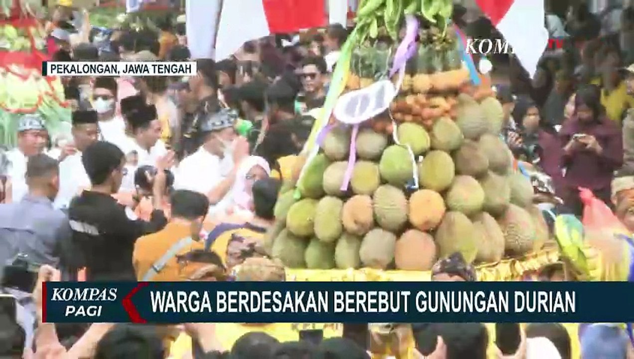Ribuan Warga Berdesakan Berebut Durian Gratis di Festival Durian Pekalongan