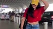 Rashimka Mandanna In Red Snapped At Mumbai Airport