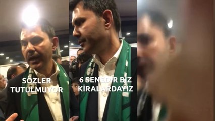 Murat Kurum, TOKİ mağdurlarının sorularını yanıtsız bırakıp video çekimine müdahale etti!