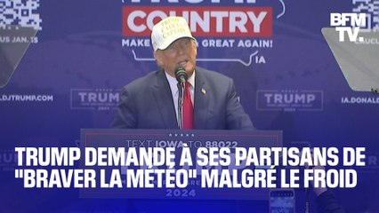 Caucus républicain: l'appel de Trump à "braver" le froid glacial de l'Iowa "pour sauver l'Amérique"