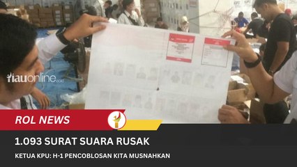1.093 Surat Suara Rusak, Ketua KPU  H-1 Pencoblosan Kita Musnahkan