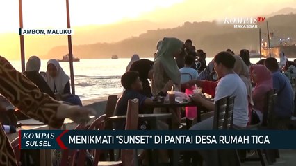 Menikmati Sunset Di Pantai Desa Rumah Tiga