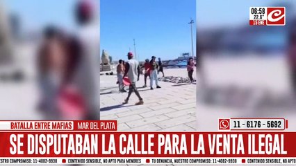 Batalla campal entre vendedores ambulantes de Mar del Plata
