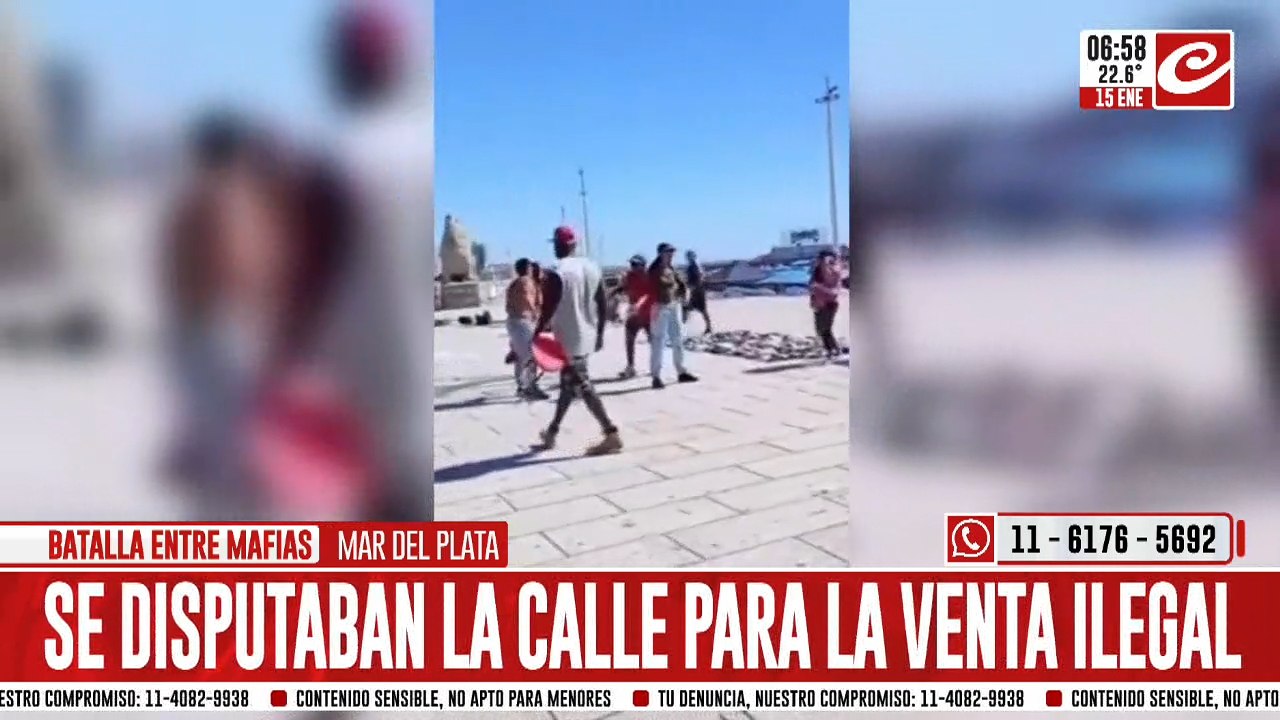 Batalla campal entre vendedores ambulantes de Mar del Plata