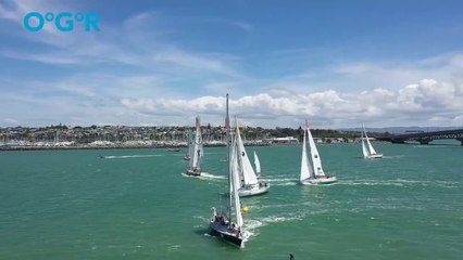 Ocean Globe Race 2024 - New Adventure began, drone footage of #OGR2023 Leg 3 Auckland Start Day Start Line Charge