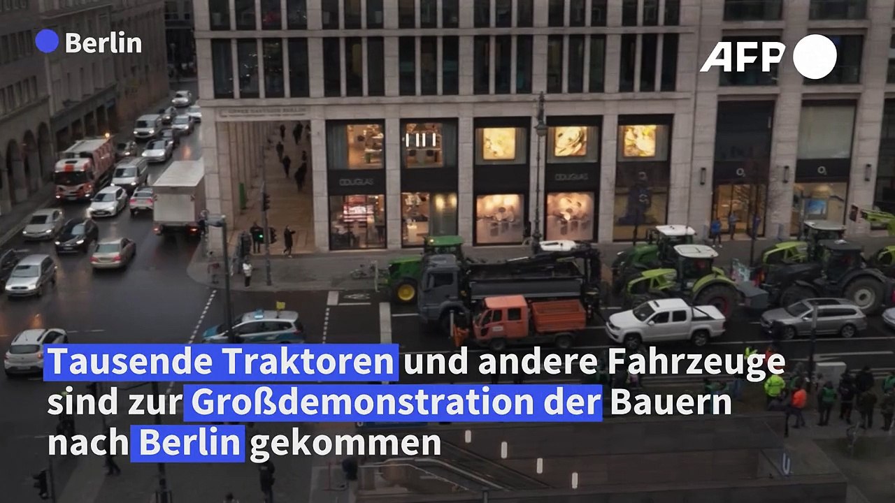 Tausende Traktoren bei Bauernprotest in Berlin