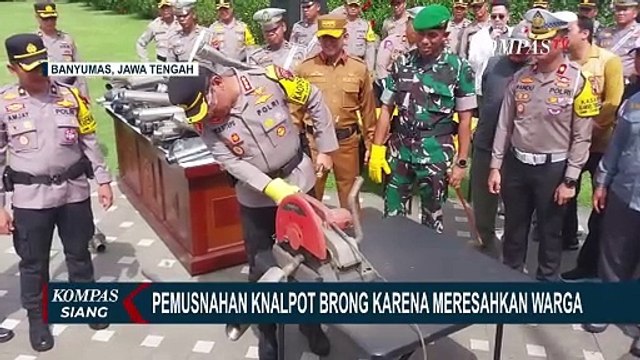 Polresta Banyumas Musnahkah Knalpot Brong Selama Masa Kampanye Pemilu 2024
