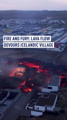 Drone footage: Iceland's volcano engulfs homes in lava