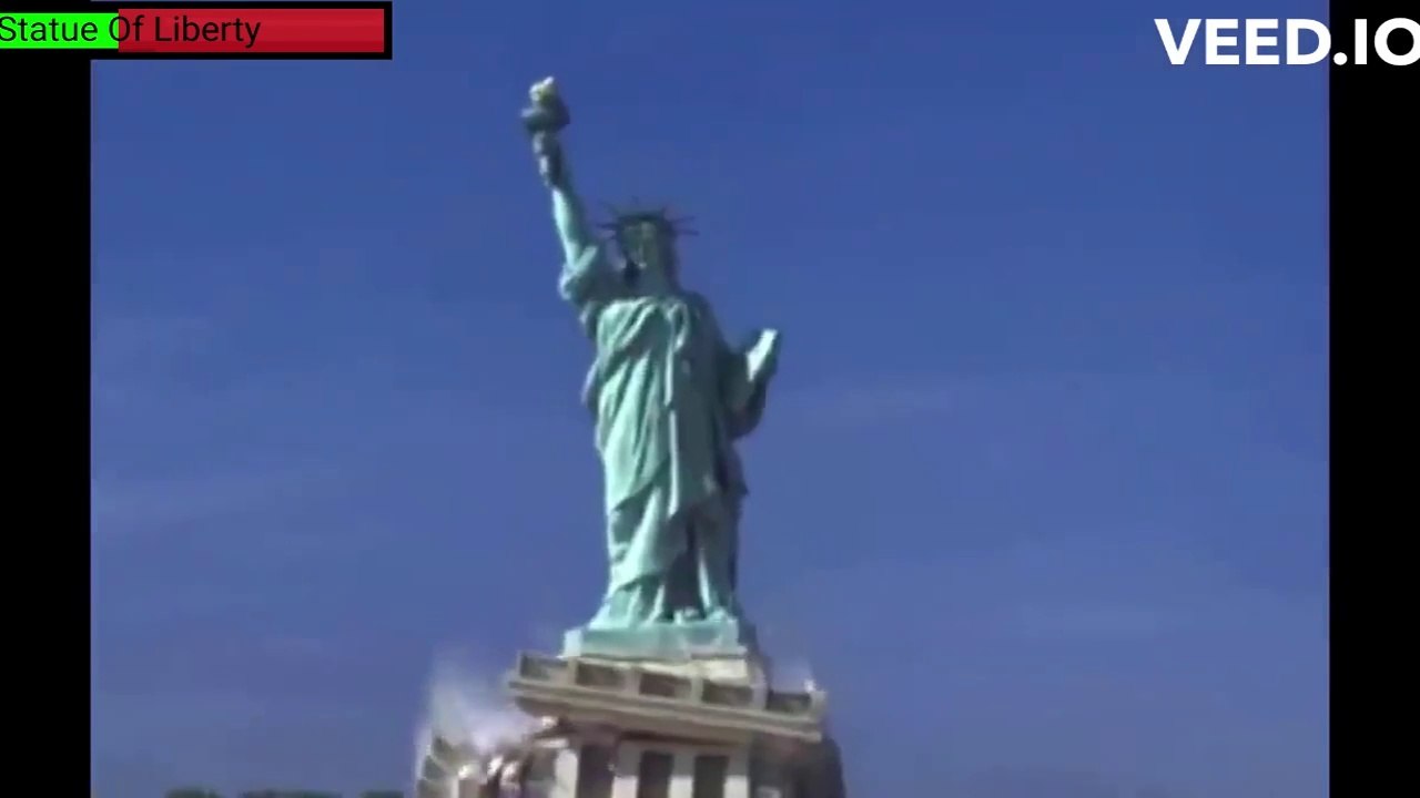 Aftershock Earthquake In New York (1999) Statue Of Liberty falls scene with healthbars