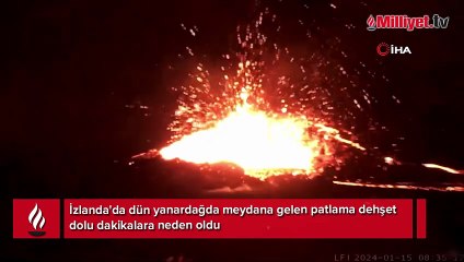 İzlanda'da korku dolu dakikalar! Evlere ulaşan lavlar havadan böyle görüldü