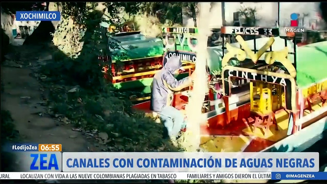 ¡Contaminados! Así lucen los canales del embarcadero Zacapa en Xochimilco