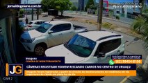 Câmeras de segurança registram homem riscando carros estacionados no centro de Uruaçu, no norte de Goiás