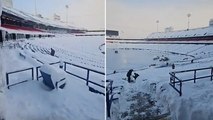 Buffalo Bills stadium still covered in snow hours before kickoff against Pittsburgh Steelers