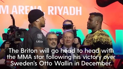 Anthony Joshua and Francis Ngannou face off before Saudi Arabia bout