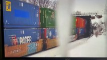 UP 8259 Leads Eastbound Intermodal Train Passes Through Galesburg Illinois