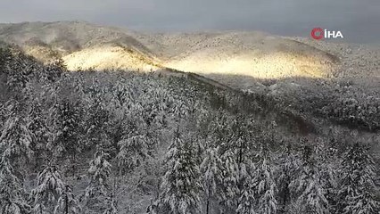 Türkiye'nin doğa harikası: Kazdağları beyaz gelinliğini giydi