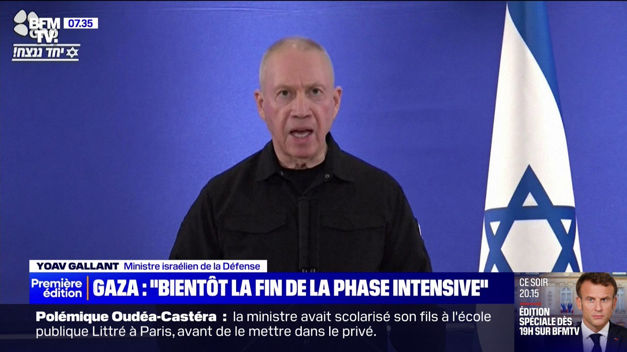 Gaza: le ministre israélien de la Défense indique que la phase de manœuvre intensive "va prendre fin" dans le nord et "se terminera bientôt" dans le sud de l'enclave