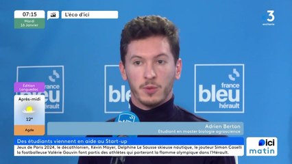 Adrien Berton, étudiant montpelliérain, développe un projet de bouillon de légumes