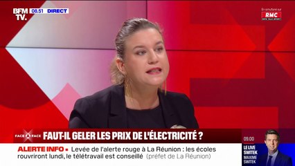Mathilde Panot "demande au gouvernement de renoncer à la hausse de 10% sur les prix de l'électricité"