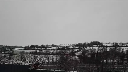 Snow in fields above Dromore, Co Down, on January 16, 2024