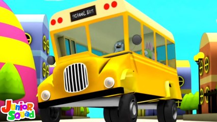 Wheels On The Bus Yellow, Vehicles Rhyme & Song For Babies