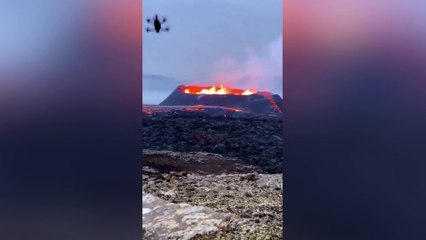 Yanardağ patladı, son çekimini yapan drone o anları böyle kaydetti