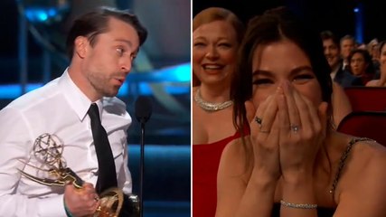Kieran Culkin tells wife he wants another baby as he accepts Emmy award