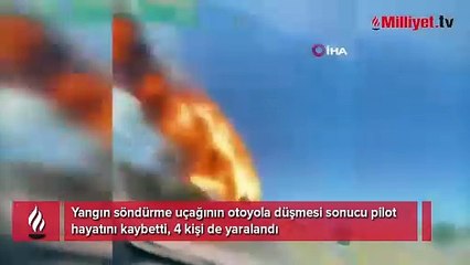 Şili'de yangın söndürme uçağı otoyola düştü: 1 ölü, 4 yaralı