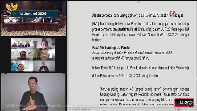 [FULL] MK Tolak Uji Formil Syarat Usia Capres dan Cawapres, 2 Hakim Concurring Opinion