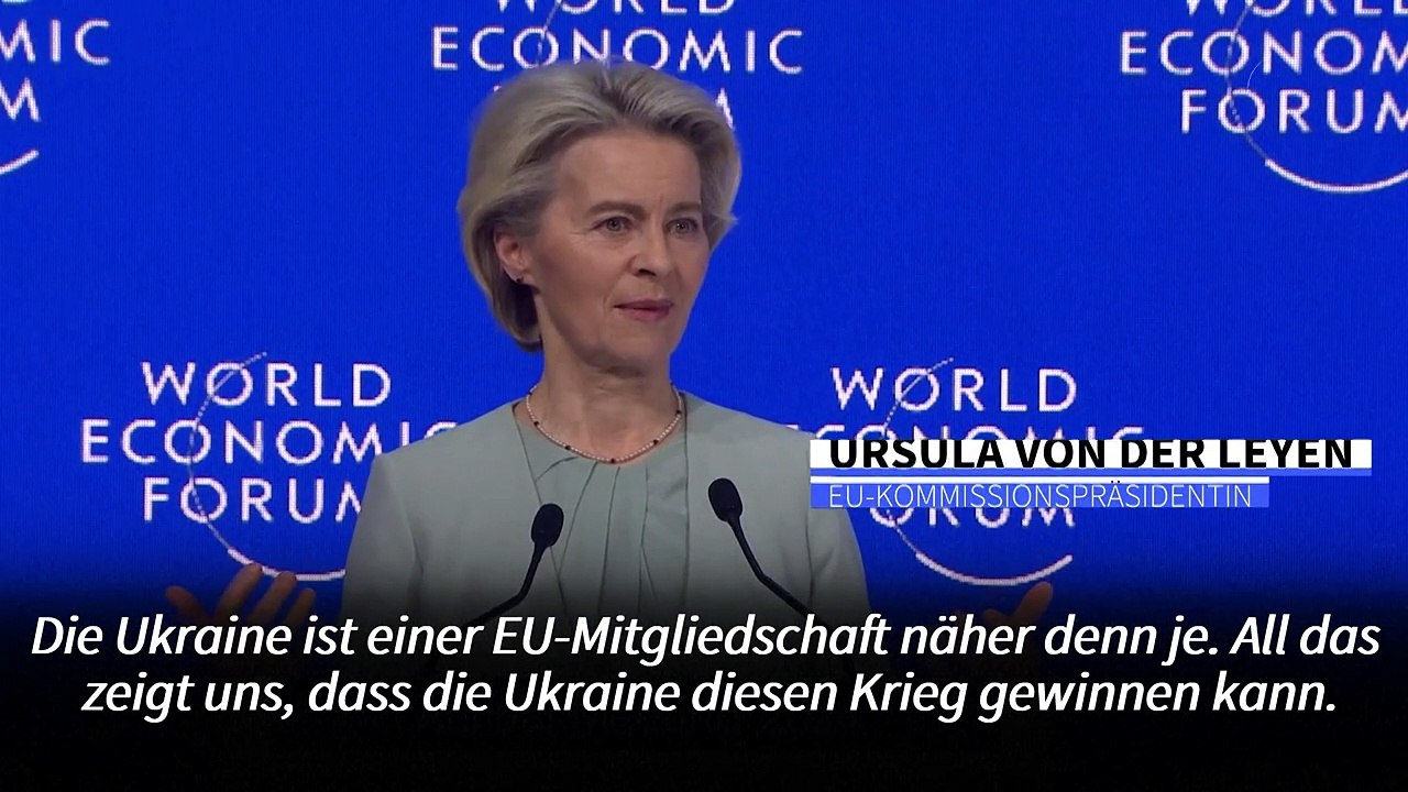 Von der Leyen in Davos: Ukraine braucht vorhersehbare Finanzzusagen