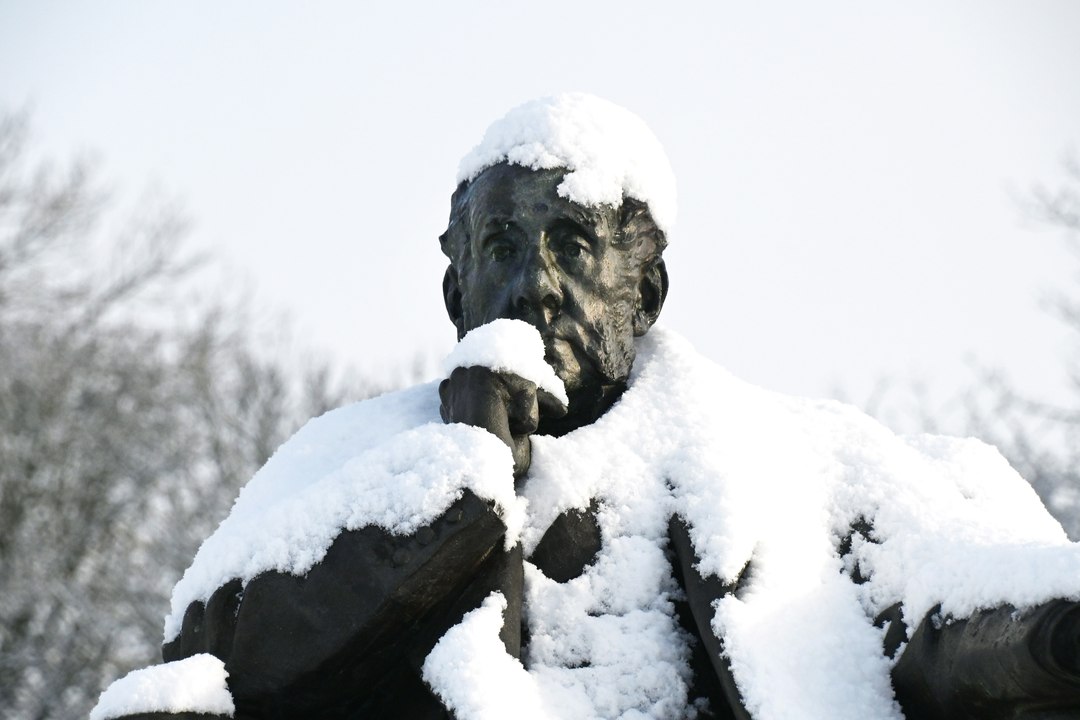 Snow scenes at Mesnes Park
