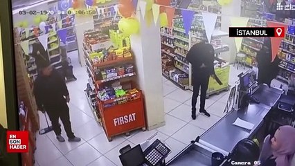 Sultangazi'de pompalı tüfekli soyguncuları paspasla kovaladı