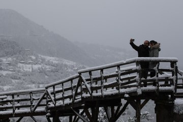 Ihlamur Terası’ndan büyüleyici kar manzaraları