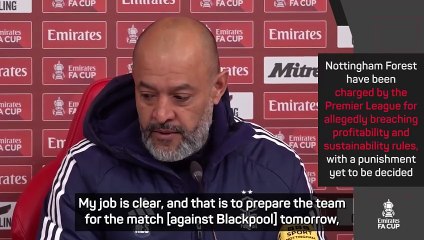 Everyone at Forest 'concerned' about Premier League charges - Nuno
