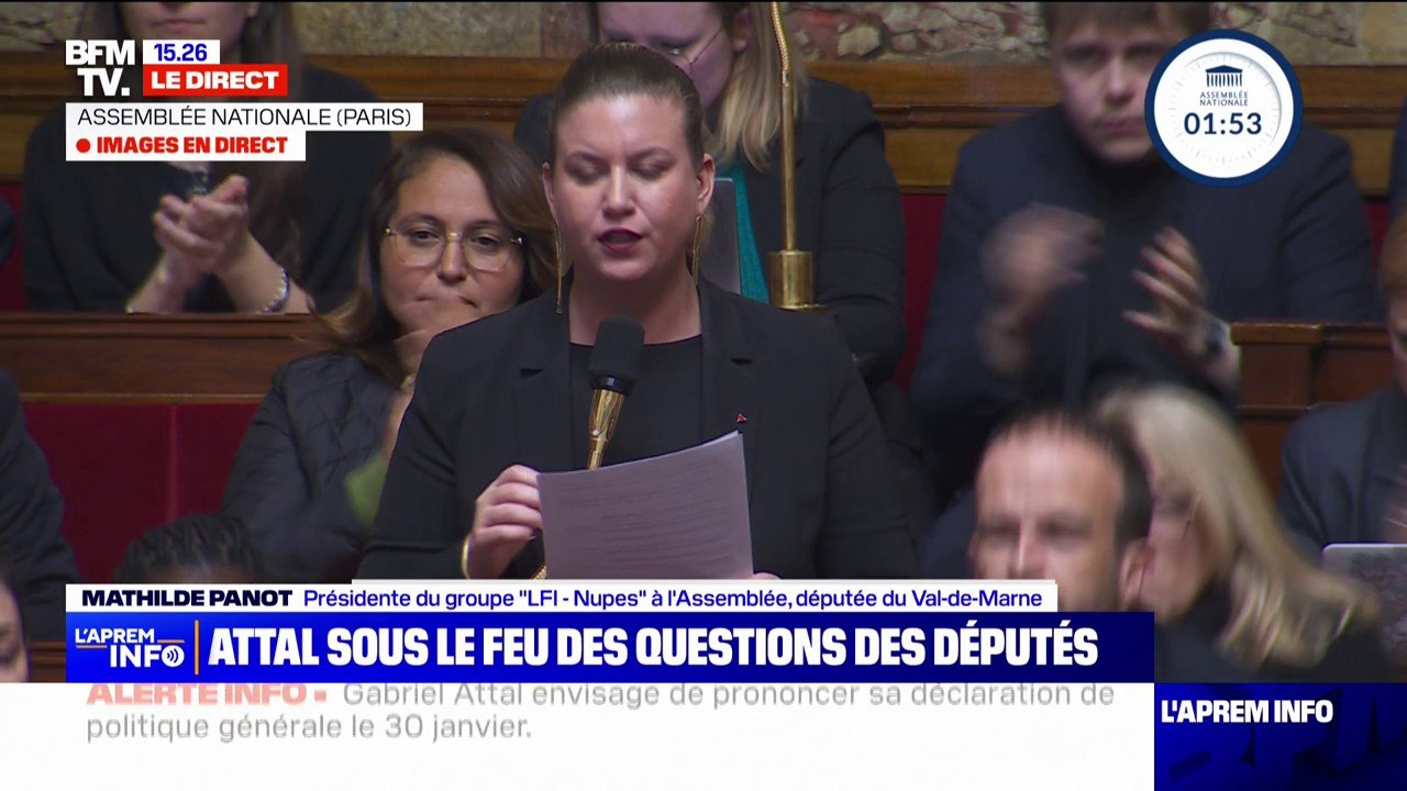 Mathilde Panot (LFI) à Gabriel Attal: "Ceci n'est pas un remaniement, c'est un effondrement"