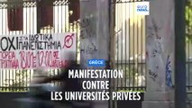 Manifestation des étudiants contre les universités privées en Grèce