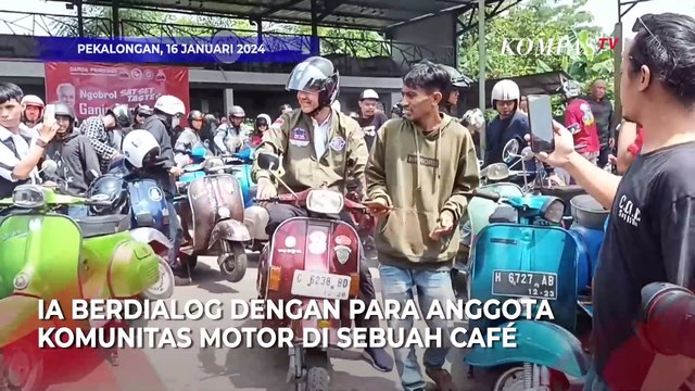 Gaya Ganjar Konvoi dengan Vespa Merah Bersama Komunitas Motor