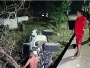 Hombre fue detenido luego de accidentarse en un vehículo robado