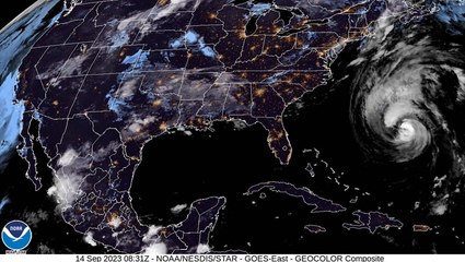 Time-Lapse View Of Hurricane Lee From Space