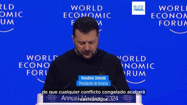 Zelenski en Davos: Putin es un depredador y no se conforma con conflictos congelados