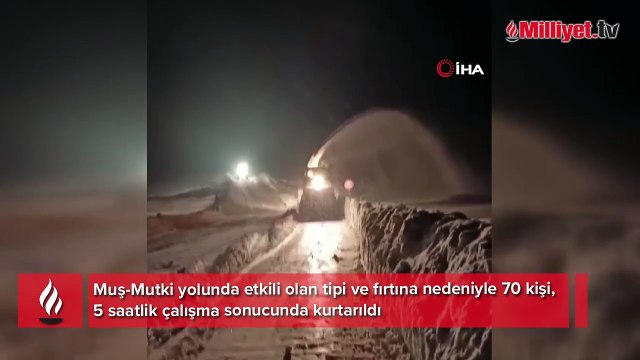 Muş-Mutki karayolunda kar esareti! 70 kişi kurtarıldı