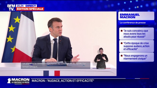 Emmanuel Macron: La tenue unique sera expérimentée cette année dans une centaine d'établissements volontaires