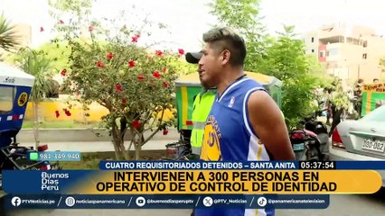 Control de identidad en Santa Anita: intervienen a 300 personas y detienen a 4 requisitoriados