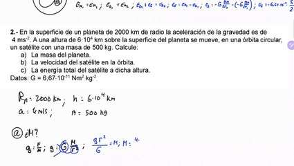 Ebau Canarias 2021 Julio Gravitación Problema 1 - Parte 1