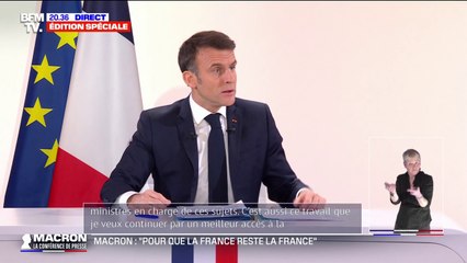 Emmanuel Macron veut "faire en sorte que d'où qu'on vienne, on puisse avoir accès à la culture"