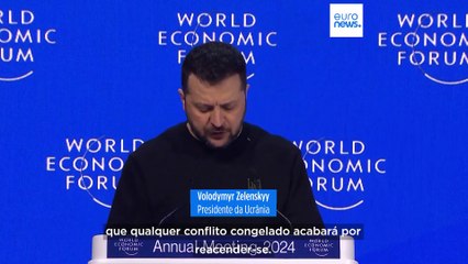 Zelenskyy em Davos: Putin é um "predador" e não se contenta com conflitos "congelados"