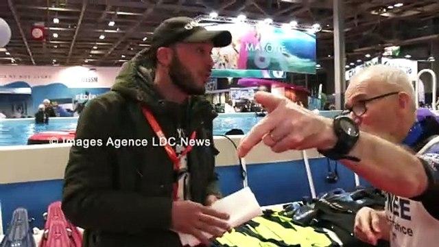 25e Salon de la Plongée Sous Marine Baptême pour David. Paris/France - 12 Janvier 2024