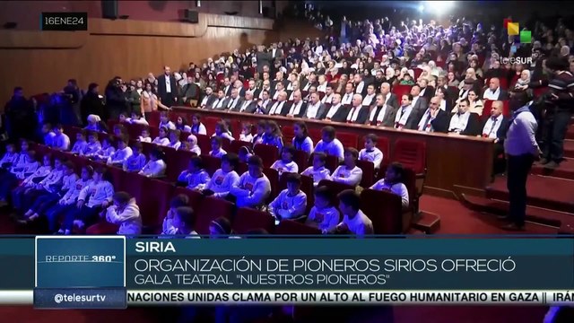Organización de Pioneros Sirios protagoniza la gala teatral Nuestros pioneros cantan a Palestina