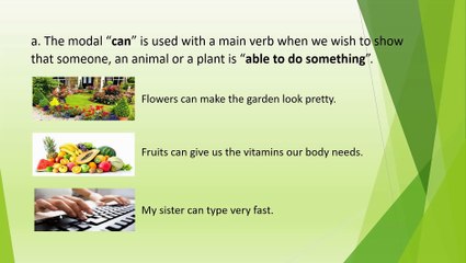 Modal “can” indicating ability and its negative